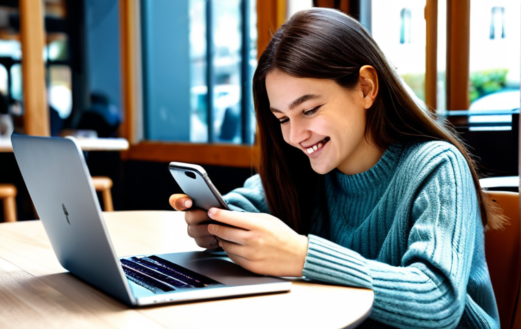 **

"A young woman with a friendly smile, wearing a modest casual outfit (jeans and a sweater), using a smartphone app to study for the French driving code, sitting at a table in a bright, modern caf&eacute;, laptop nearby, coffee cup, fully clothed, appropriate content, safe for work, family-friendly, perfect anatomy, correct proportions, well-formed hands, natural pose, high quality, professional illustration."

**