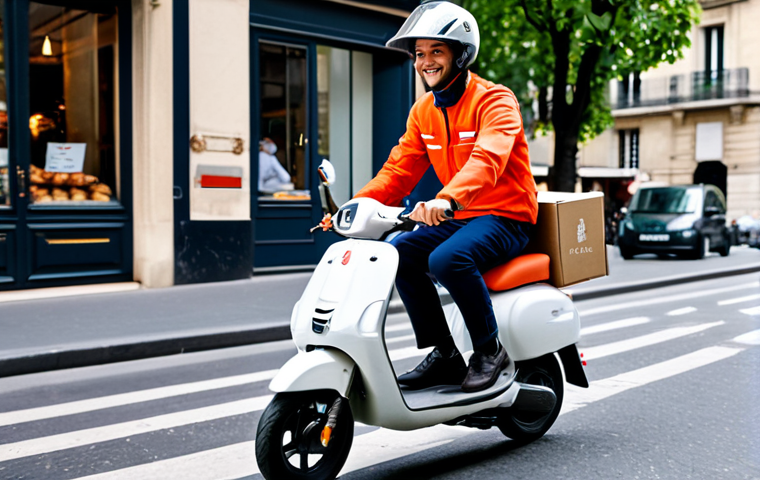 도로교통사 시험 합격 후 커리어 관리 - Delivery Driver in Paris**

"A young, professional delivery driver, fully clothed in a branded unifo...