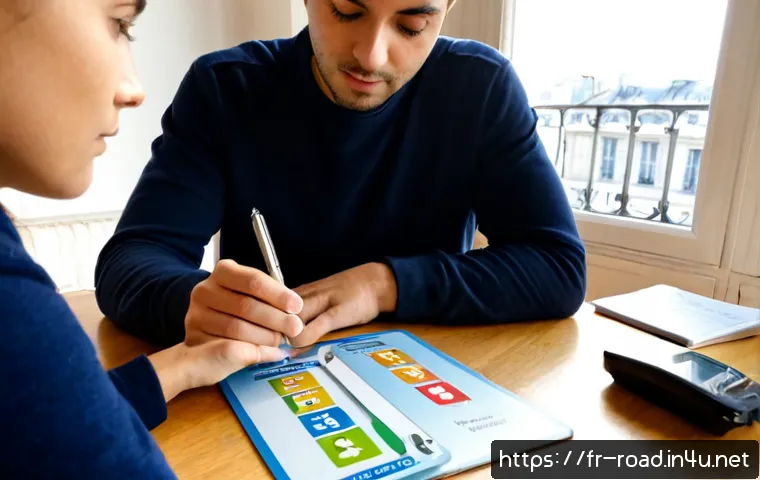 도로교통사 필기시험 대비를 위한 학습 방법 분석 - Photorealistic French driving theory study scene, focused adult learner seated at a tidy wooden desk...